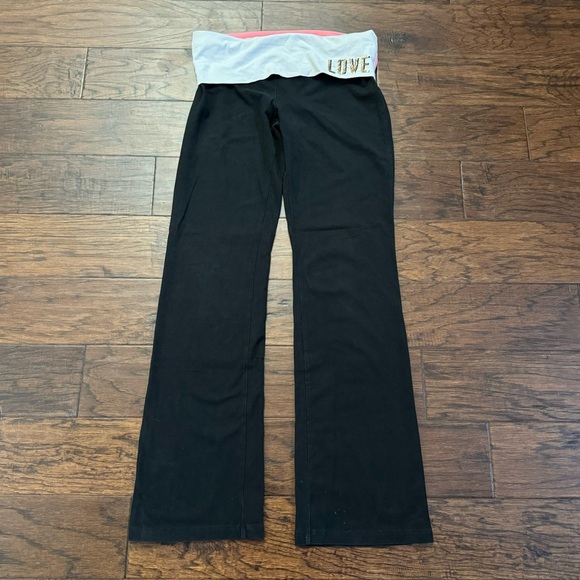 PINK Victoria's Secret Pants - Victoria’s Secret PINK Y2K fold over waist flare leg yoga pants